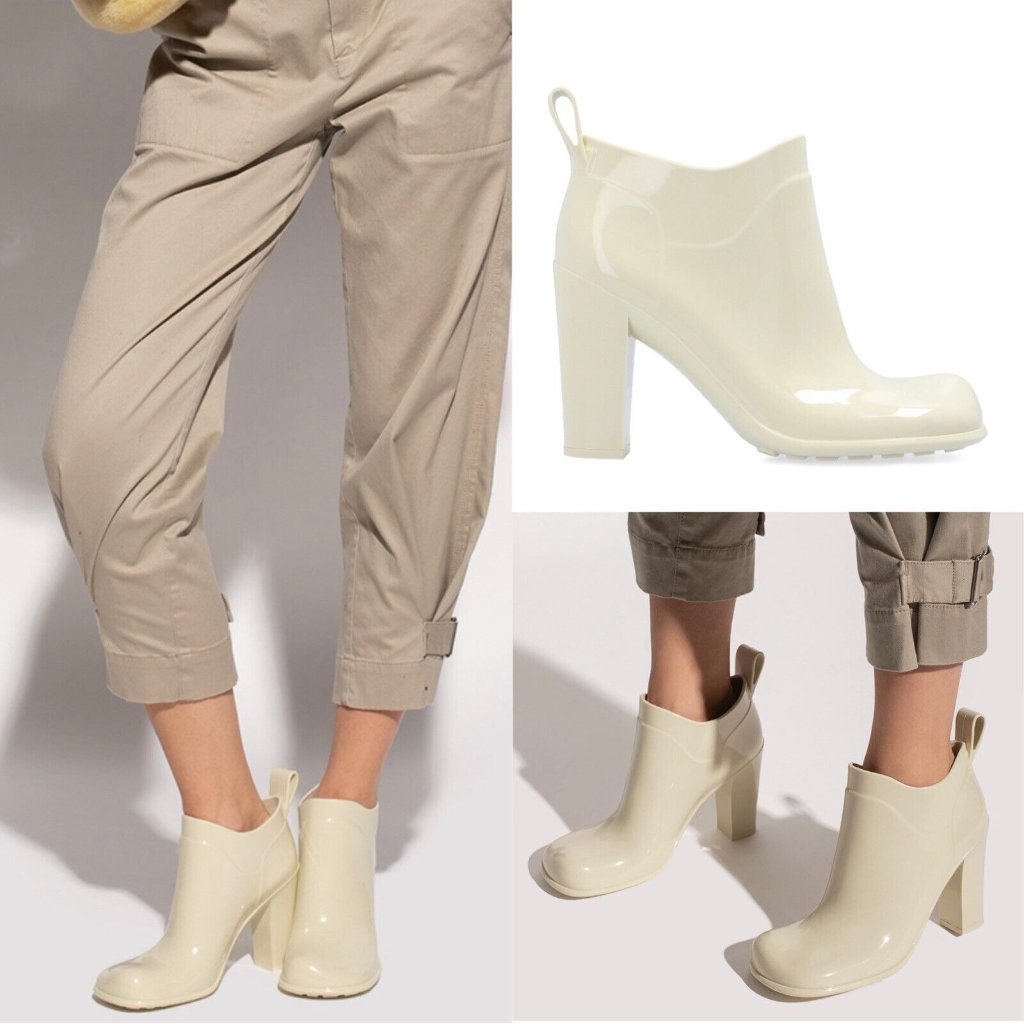 New Beige Bottega Veneta Shine Ankle Boots Sz38 Women Shoes Made In Italy 677113